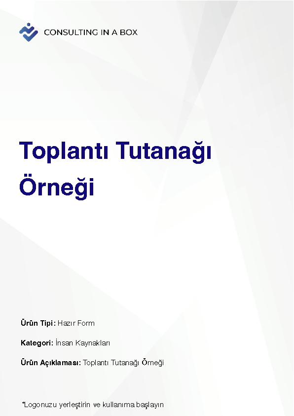 Toplantı Tutanağı Örneği