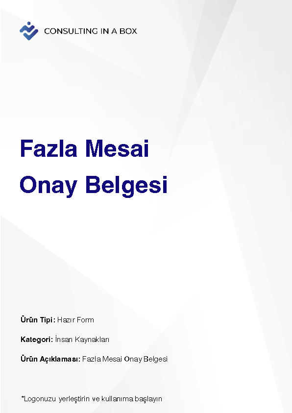 Fazla Mesai Onay Belgesi