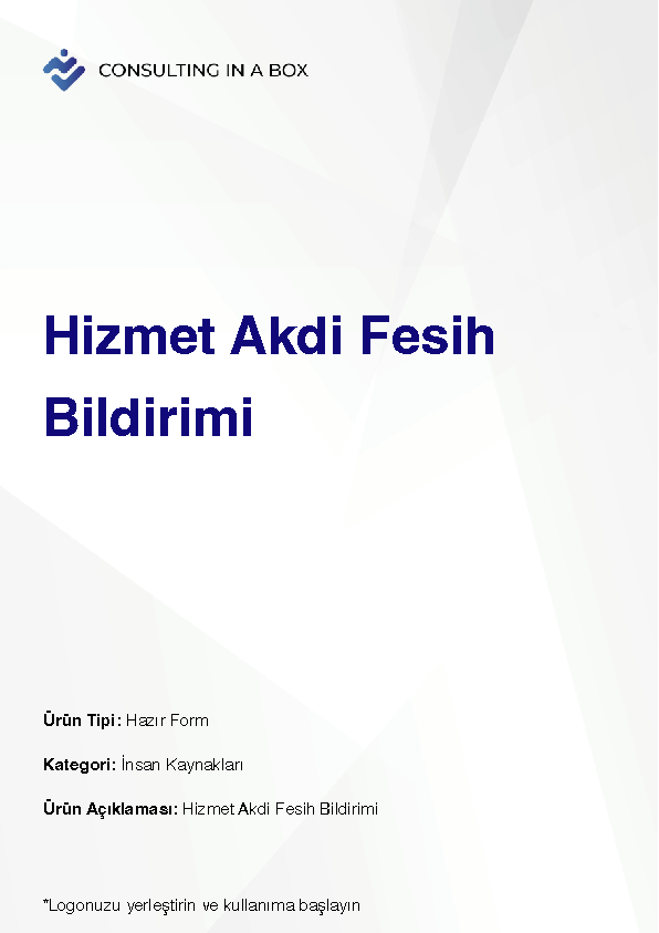 Hizmet Akdi Fesih Bildirimi