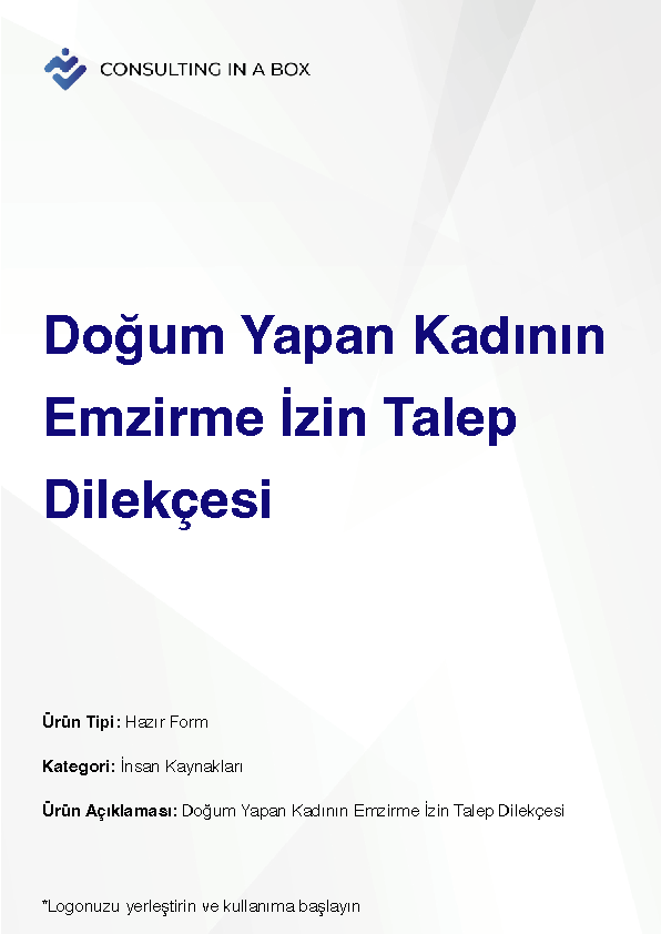 Doğum Yapan Kadının Emzirme İzin Talep Dilekçesi