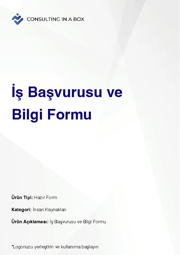 İş Başvurusu ve Bilgi Formu