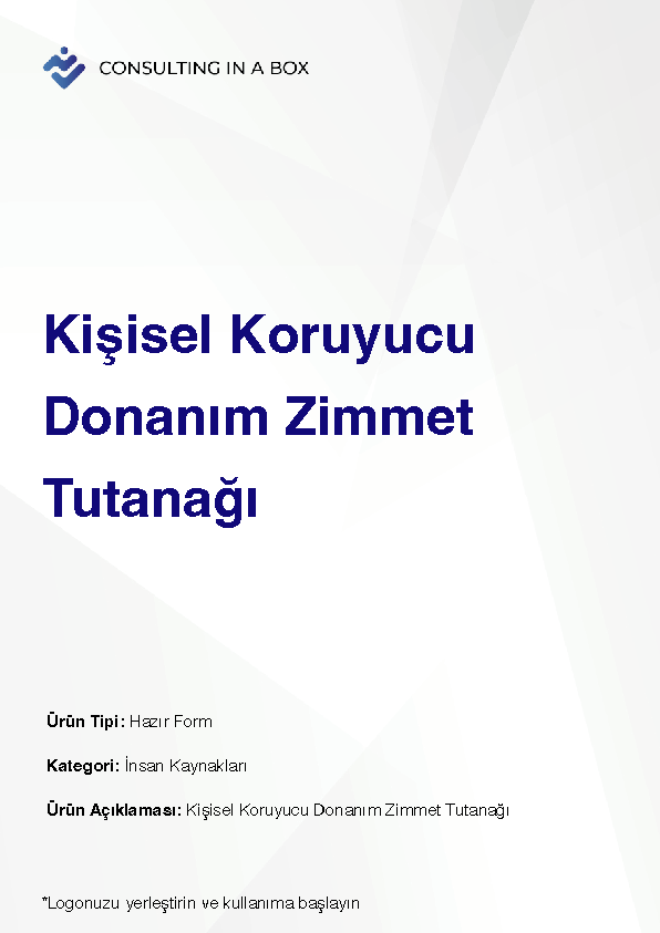 Kişisel Koruyucu Donanım Zimmet Tutanağı