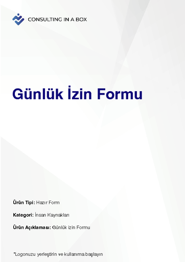 [6QGHTQBRFF] Günlük izin Formu