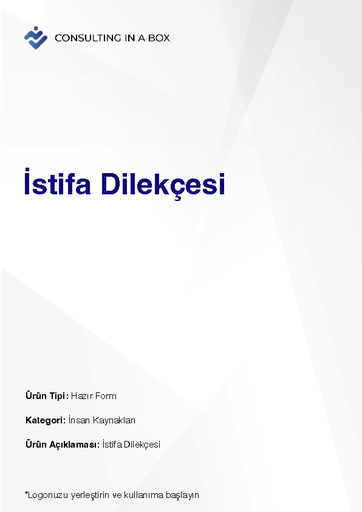 [ZP2K1BS1KA] İstifa Dilekçesi